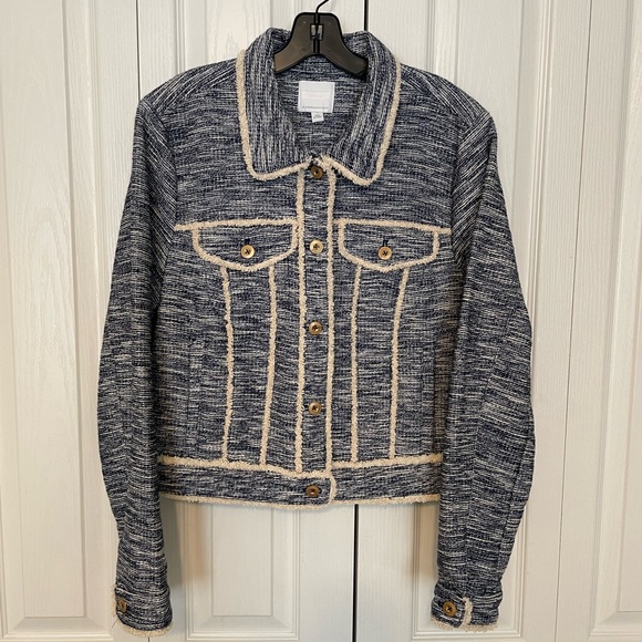 Anthropologie Jackets & Blazers - Tweed Trucker Jacket NWT Anthropologie Pilcro Size Large